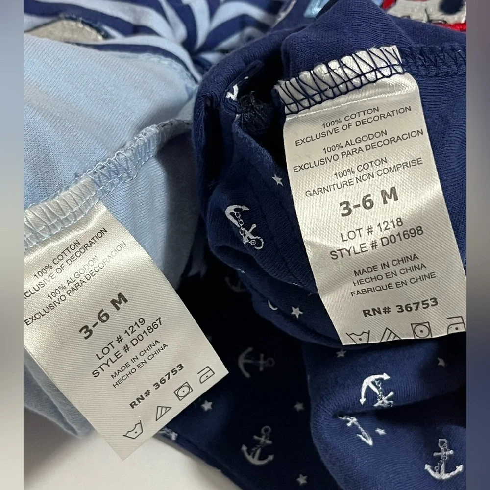 Duck Duck Goose Nautical Baby Romper Set 3-6M Sailboat & Dog Cotton